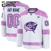 Columbus Blue Jackets tröja Customized Fanatics Hockey Fights Cancer Practice 2024-25 Vit - NHL Tröjor Barn Columbus Blue Jackets tröja Customized Fanatics Hockey Fights Cancer Practice 2024-25 Vit - NHL Tröjor Barn
